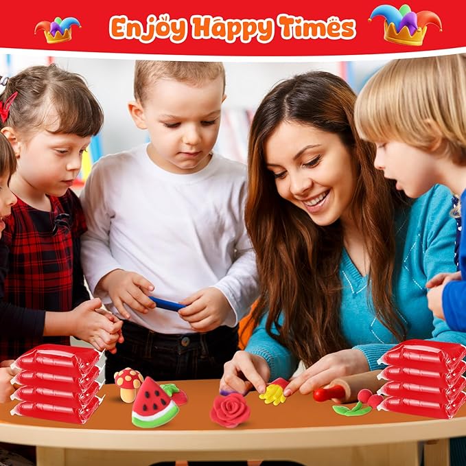 72 Pcs 38oz Air Dry Clay Bulk Modeling Ultra Lightweight Foam Modeling Clay for Kids Adults DIY Gifts Party Arts Crafts and School Project Supplies(Red)