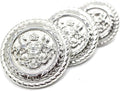 Silver Metal Shank Buttons - 12 Pcs - 3 Size Options - Twin Horse Round Metal Shank Buttons for Men Women Blazer Coat Uniform Shirt Suit and Jacket Sewing Craft DIY N7302