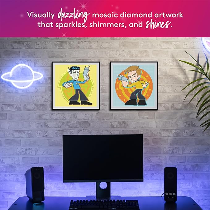 DIAMOND ART CLUB Star Trek Kirk Canvas Diamond Painting Kit, Round 5D Diamond Art for Adults and All Ages, 13" x 13" (32.8 x 32.8 cm)