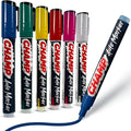 CHAMP Auto Markers Pack of 12 – 4mm Tip, Works on Multiple Surfaces, Smudge-Proof, Weather-Resistant, Washable Markers for Auto Shops, Mechanics and Detailing - Assorted