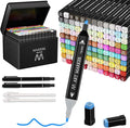 Alcohol Markers Set, 100 Colors Dual Tip Markers for Adult Coloring Books, Art Marker for Kids Adults Sketch Drawing, Marker Set with stand and Carry Case