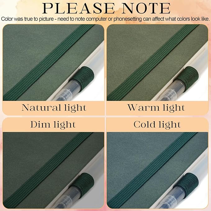 Remowith Leather Cover Watercolor Sketchbook, 6"x5.5" Journal, 300gsm Cold Press Cotton Paper (24 Sheets/48 Pages), Perfect Watercolor Journal for Markers, Pastels, Turquoise