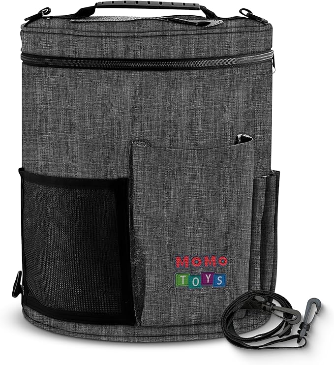 Crochet Storage Bag – Compact Yarn Organizer for Crocheting on the Go, Holds Hooks, Needles & Supplies – Gray