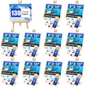 ESRICH 130PCS Canvas with Easel Set, Paint and Sip Kit for Adults,Paint Brushes Canvas Panel Painting Kit,Painting Supplies Kit, Artists and Beginners to Painting Party