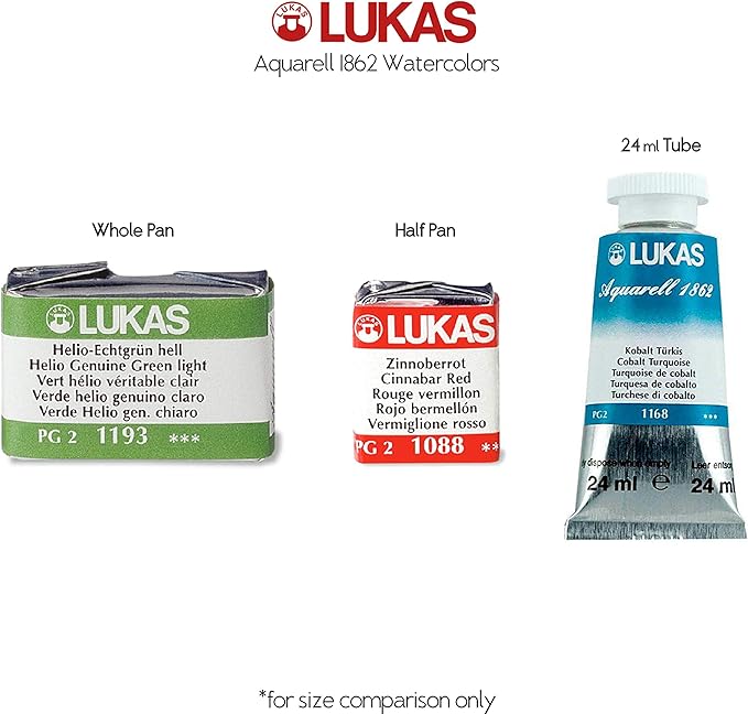 Lukas 1862 Aquarell Artists' Watercolor Tubes, Ultramarine Blue Light 24 ml - Vibrant Professional Grade Watercolor Paint - Easy-to-Wet, Intense Color, Long-lasting - For Professional Watercolorists