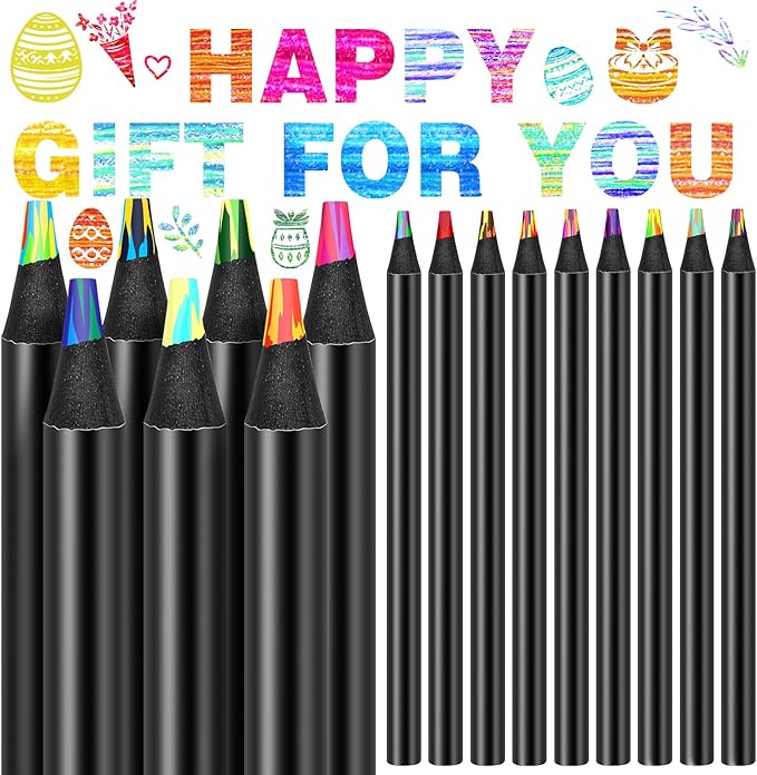 16 Pcs Rainbow Colored Pencils, Art Supplies Stocking Stuffers for Kids, Creative Teens Gifts Trendy Stuff for Girls Age 5-12, Great Party Favors Gift for Birthday/ Valentine's Day/ Easter/ Christmas