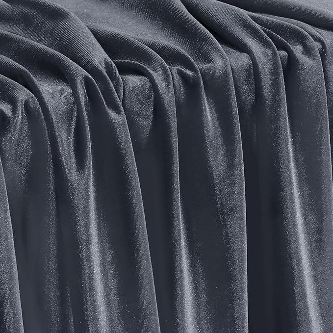 KKJIAF Grey Stretch Velvet Fabric 60 Inch Wide, 2 Yard Soft Stretchy Fabric for Sewing Clothes, Apparel, Costume, Crafts - 90% Polyester 10% Spandex