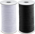 Coopay 100 Yards Length 1/2" Width Elastic Bands Flat Elastic Cord Rope Heavy Stretch Spool Knit for Sewing DIY Projects, Arts & Crafts, 2 Rolls, 50 Yards/Roll (Black and White, 1/2 Inch)