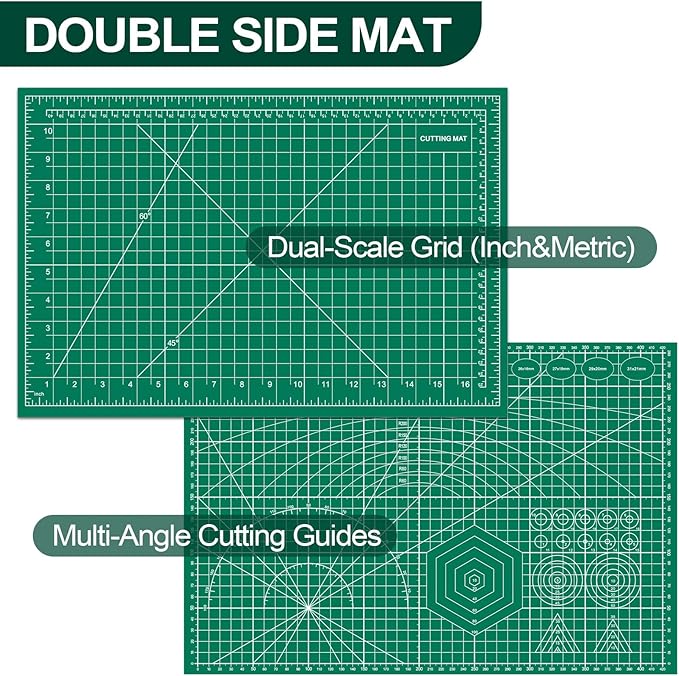 Self Healing Cutting Mat 3 Packs, 12×18 Inch Fabric Cutting Mats for Crafts, Double Sided Sewing Boards for Quilting Hobby Scrapbooking 5 Layers