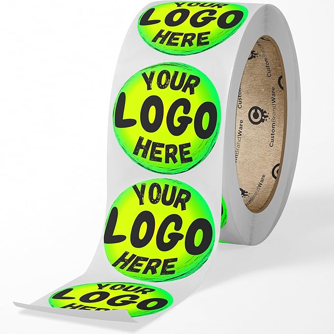 Build Your Own Stickers - Any Design + Logo - Personalize Business - 50+ Roll - Multi Shapes, Sizes, Backgrounds, Text - Gloss/Matte Labels (2.5 inch Circle)