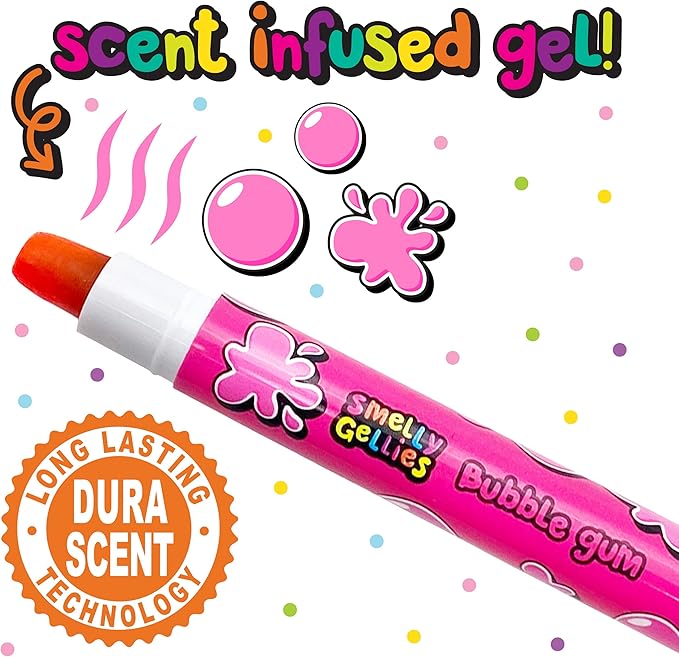 Smelly Gellies - Patented Gourmet Scented Glidewrite Gel Coloring Sticks, Crayons, Highlighters - 5 Count - Gifts for Kids