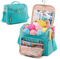MYBAGZING Crochet Bag Organizer, Quilted Storage Bag with Hanging Hook, Yarn Holder for Knitting & Crochet Accessories, Crochet Gift for Mother's Day