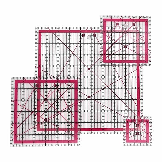 Sewing Rulers,Quilting Rulers Fabric Cutting Ruler 4pcs(9.5",6",4.5",2.5")
