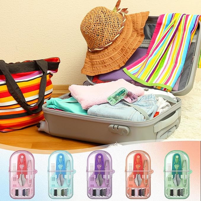 Solsew 40 Pieces Mini Travel Sewing Kit Bulk Portable Small Emergency Sewing Kit Box for Traveler Hotel Charity Homeless Christmas Stocking Stuffer Gift