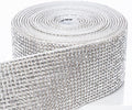 Novani Self Adhesive Rhinestone Ribbon, 1.53 Inch Wide 3 Yards 1 Roll, Silver Crystal Diamond Bling Strips for DIY Crafts, Home Decor, Clothing,Shoes, Car Decoration（Silver）