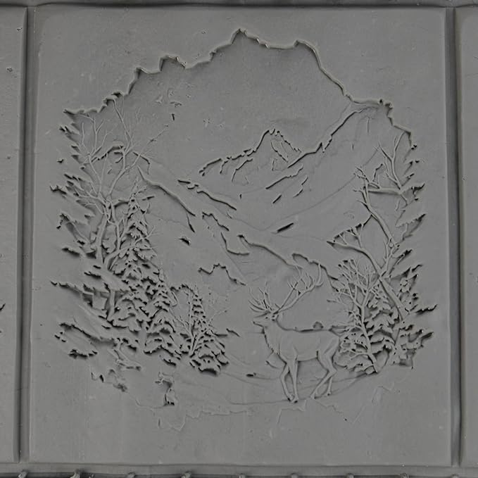 Winter Stag Clay Texture Roller (4") - Winter Set #01 - Embossing Pattern Roller for Polymer & Ceramic Clay, Pottery & Crafts