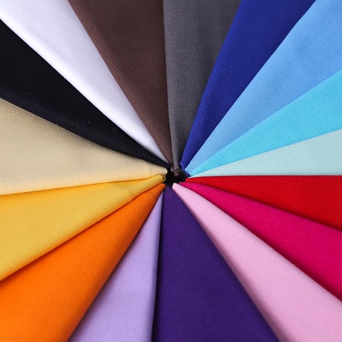 18 * 21inch Cotton Fabric, Premium Fabric Pure Quilting Fat Quarter Bundles Patchwork for Sewing DIY Craft (Colorful-16, 16PCS)