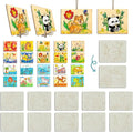 YvSuZeBuDa10pcs Wood Ornaments for Crafts 5.9x4.7in Wooden Ornaments for Crafts with Double-Sided Designs - Safe Rounded Corners,Hang or Display with Stand - Unfinished Wood for Kids Ages 4-8