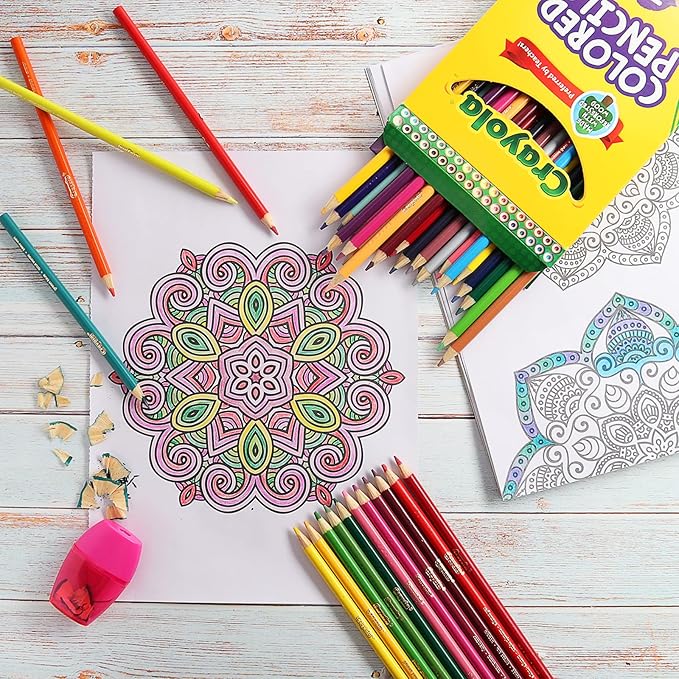 The Mega Deals Colored Pencils, 36 Assorted Colored Pencils for adult Coloring. Coloring Pencils with Sharpener for Home, School and Office (Gift Pack)