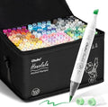 Ohuhu Alcohol Markers Brush Tip - 168-color Art Marker Set Double Tipped Alcohol-based Markers for Artist Adults Coloring Illustration- Brush & Chisel - Honolulu - Refillable Ink