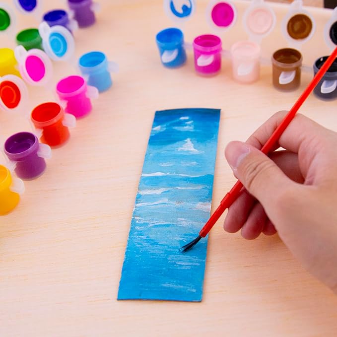 BAZIC Products Kid's Paint w/Brush 60 ml, 18 Colors Non-Toxic Paint Set, for Hobby Fun Vibrant Color Painting Art Supplies, Gift for Kids Artists, 2-Pack