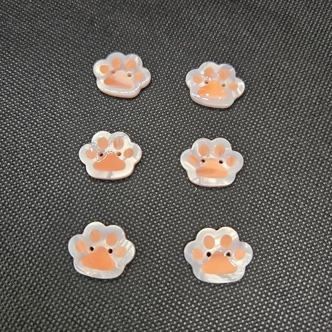 Novelty Puppy Paw Shaped Buttons for Crafts,Acetate Button for Clothes,Buttons for Sewing,Button Bulk,Pack of 6