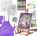 Falling in Art 46 Pcs Acrylic Paint Set with Table Easel, Art Painting Kit with Acrylic Paints, Canvas Panels, Paintbrushes, Canvas Supplies Kit for Kids, Adults, Beginners, and Artists, Purple