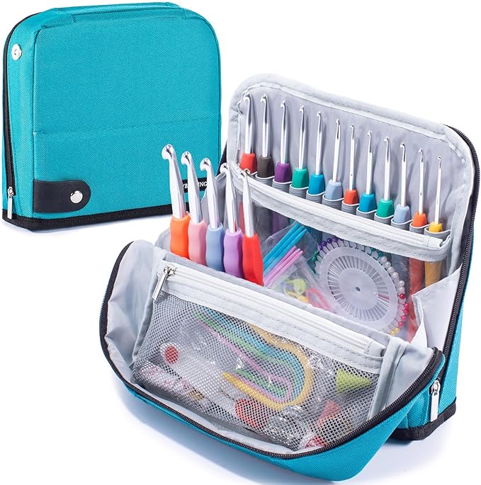 Crochet Hook Case - Stand Up Organizer - Unique Design - Holder for Knitting & Crochet Supplies