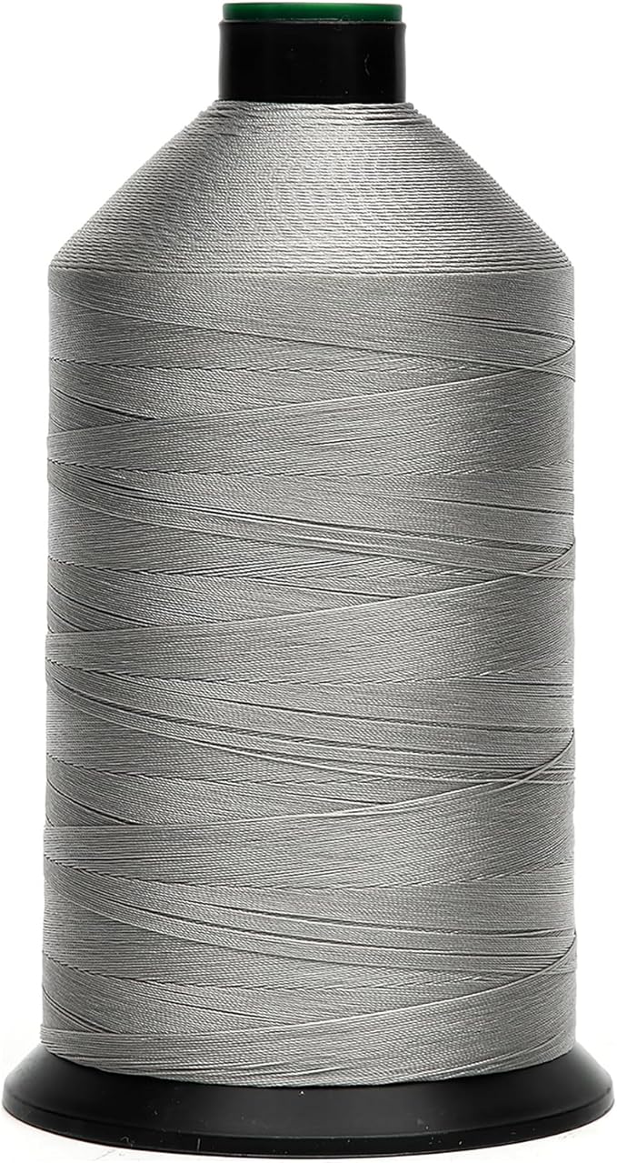 Extra Strong Bonded Nylon Thread #69 Tex70 – 16 OZ, 6000yds, Versatile Stitching Solution for Leather, Upholstery, Canvas Repair and More (Light Gray)