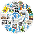 BulbaCraft Guatemala Stickers for Water Bottle and Laptop - Guatemala Party Supplies & Decorations, Waterproof Vinyl Decals, Guatemalan Flag and Culture Stickers, Gifts for Women & Men
