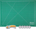 WA Portman Self Healing Cutting Mat & Rotary Cutter for Fabric Set – 18x24 Sewing Cutting Mats for Crafts with 45mm Fabric Cutter Wheel & 5 Rotary Blades – Quilting & Sewing Supplies Kit