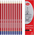 Pepy Graphite Professional Drawing Pencils - Set of 12 F Pre-Sharpened Black Lead Pencils; Perfect for Drawing, Sketching and Shading, Graphic and Fine Art