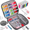 Travel Sewing Kit with Bag - Portable Sewing Supplies for Traveler, Adults, Beginner, Emergency, Kids,Contains Thread, Scissors, Needles, Tape Measure and Other Accessories (White)