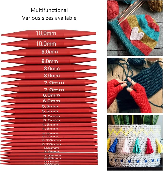 Fayelume Interchangeable Knitting Needles, Circular Knitting Needles Set, with Storage Case and Extension Cable Knit, for Beginners, 3 MM to 10 MM