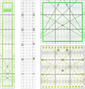 4 Piece Quilting Rulers and Templates Acrylic Square Ruler for Cutting Fabric, Square Quilting Rulers with Non Slip Rings Sewing Quilt Strip Rulers 5.91" × 5.91" 11.81" × 1.97" (Black/Green)