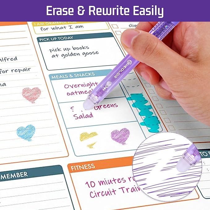Erasable Gel Pens, 36 Colors Retractable Fine Point Erasable Pens Clicker, Assorted Color Inks, Make Mistakes Disappear for School Office Home, Drawing Writing Planner, Coloring