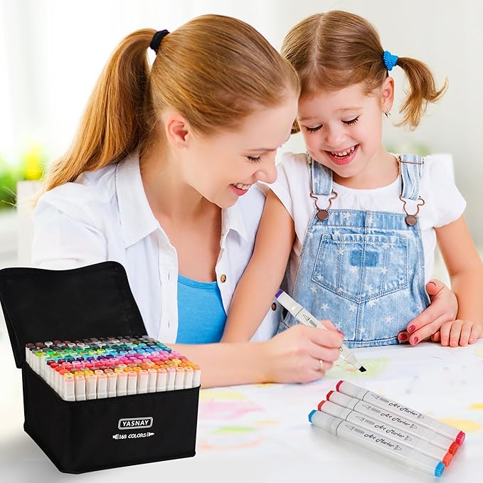 Alcohol Markers, 168 Colors Dual Tip Art Marker, Drawing Markers, Coloring Marker for Sketching Adult Coloring