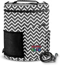 Crochet Storage Bag – Compact Yarn Organizer for Crocheting on the Go, Holds Hooks, Needles & Supplies – Zigzag Gray