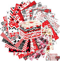 Tatuo 30 Pieces 10 x 10 Inches Cotton Fabric Bundle Squares Patchwork Floral Fabric Sewing Quilting Bundles Assorted Pattern Cloth for DIY Scrapbook Craft Making (Classic Valentine)