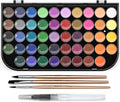 Nicpro Watercolor Paint Set, 48 Water Colors Kit with 3 Painting Brushes, Palette, Watercolor Pen, Non-toxic Painting Supplies for Kids, Adults, Students, Beginners and Artists