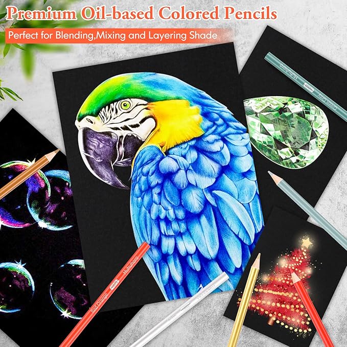 Huhuhero 120 Count Colored Pencils Set for Adult Coloring Books, Soft Core Vibrant Blendable Art Drawing Pencils, Premium Art Supplies for Adults Beginners, Back to School Supplies Teacher Gifts