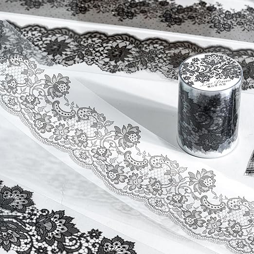 Lace Dream PET Tape Set, 6 Rolls of Elegant Floral Stickers for Scrapbooking, Journaling, DIY Crafts, and Art Supplies