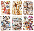 Vintage Book PET Sticker Set, 120PCS Retro Ephemera for Scrapbooking, Journaling, Crafting, DIY Projects, and Art Supplies