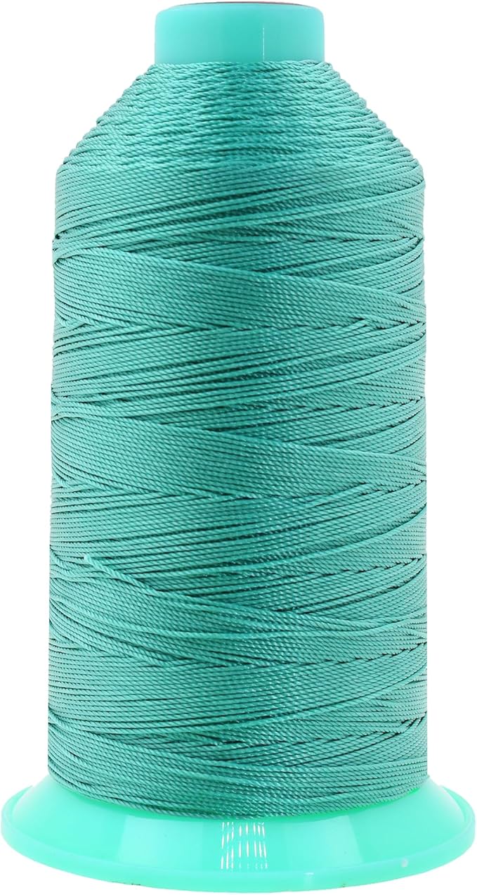 Mandala Crafts Size 277 840D T270 Bonded Nylon Thread - Aquamarine 800 YDs Tex 270 Heavy Duty Sewing Threads for Leather, Jeans, Weaving, Outdoor Marine Upholstery