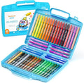 Shuttle Art 48 Colors Gel Crayons for Toddlers, Non-Toxic Crayons Set with 1 Brush and Foldable Case for Kids Children Coloring, Crayon-Pastel-Watercolor Effect, Ideal for Window Paper Glass
