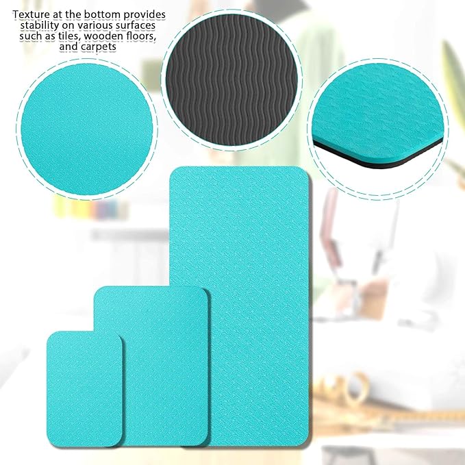 3 Pcs Sewing Machine Muffling Mat Pedal Mat Sewing Machine Pad No Slip Rubber Stay in Place Mats for Calms Vibration(Blue Black,15 x 20 Inch,14 x 9 Inch,17 x 36 Inch)
