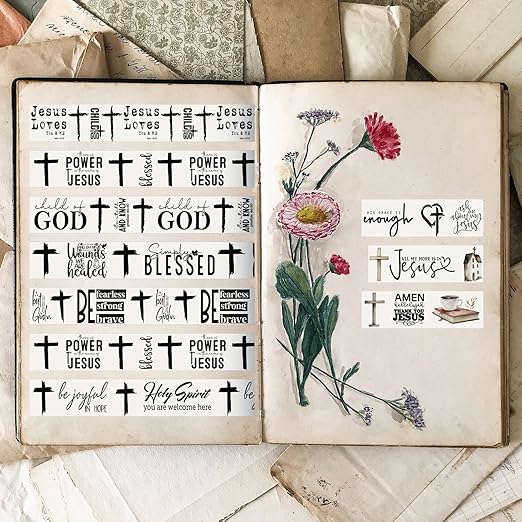 Janlaugh 24 Rolls Christian Washi Tape Gifts Bulk Religious Inspirational Scripture Supplies Blessed Bible Verse Washi Tape for Bible Journaling Study Crafting New Year DIY Gifts