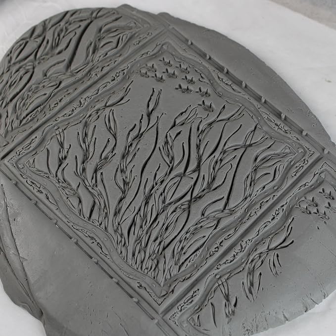 Kelp Forest Clay Texture Roller (4") - Ocean Set #01 - Embossing Pattern Roller for Polymer & Ceramic Clay, Pottery & Crafts