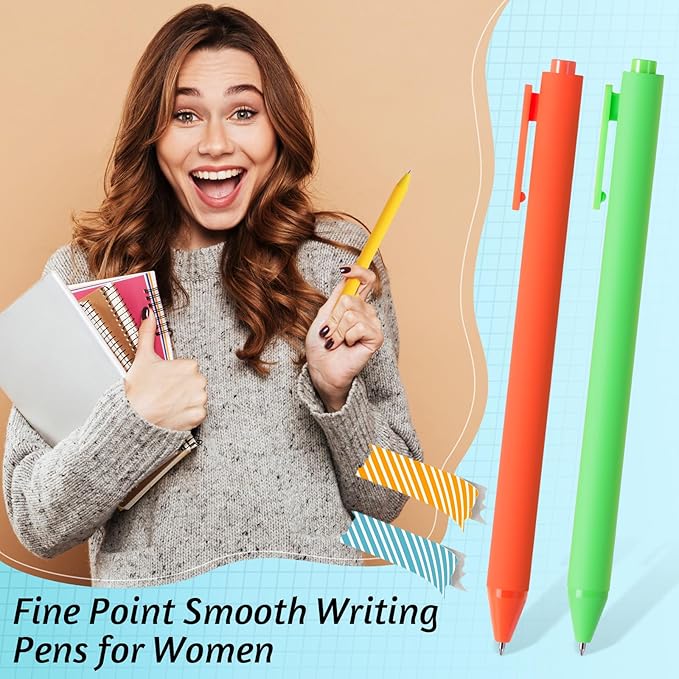 Crtiin Gel Ink Pens Bulk, Black Ink 0.5mm Fine Point Retractable Pen Smooth Writing Office Supplies for Teacher Server Nurse Christmas Charity Donation Valentine