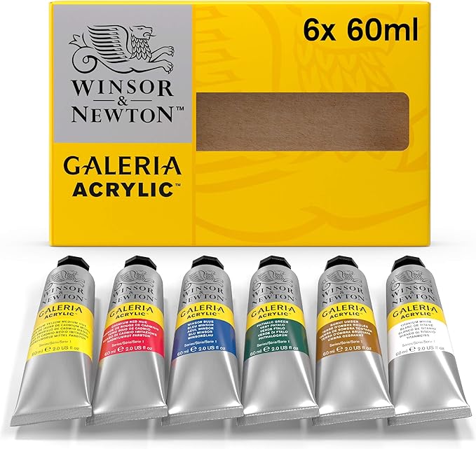 Winsor & Newton Galeria Acrylic Paint, 6 x 60ml (2--oz) Tube Paint Set